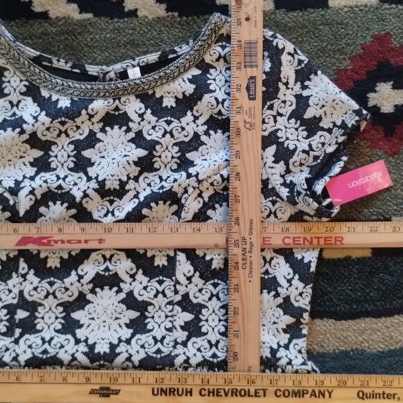 Xhilaration NWT Black & White Jacquard Fit + Flare Keyhole Back Dress XXL - Picture 6 of 16